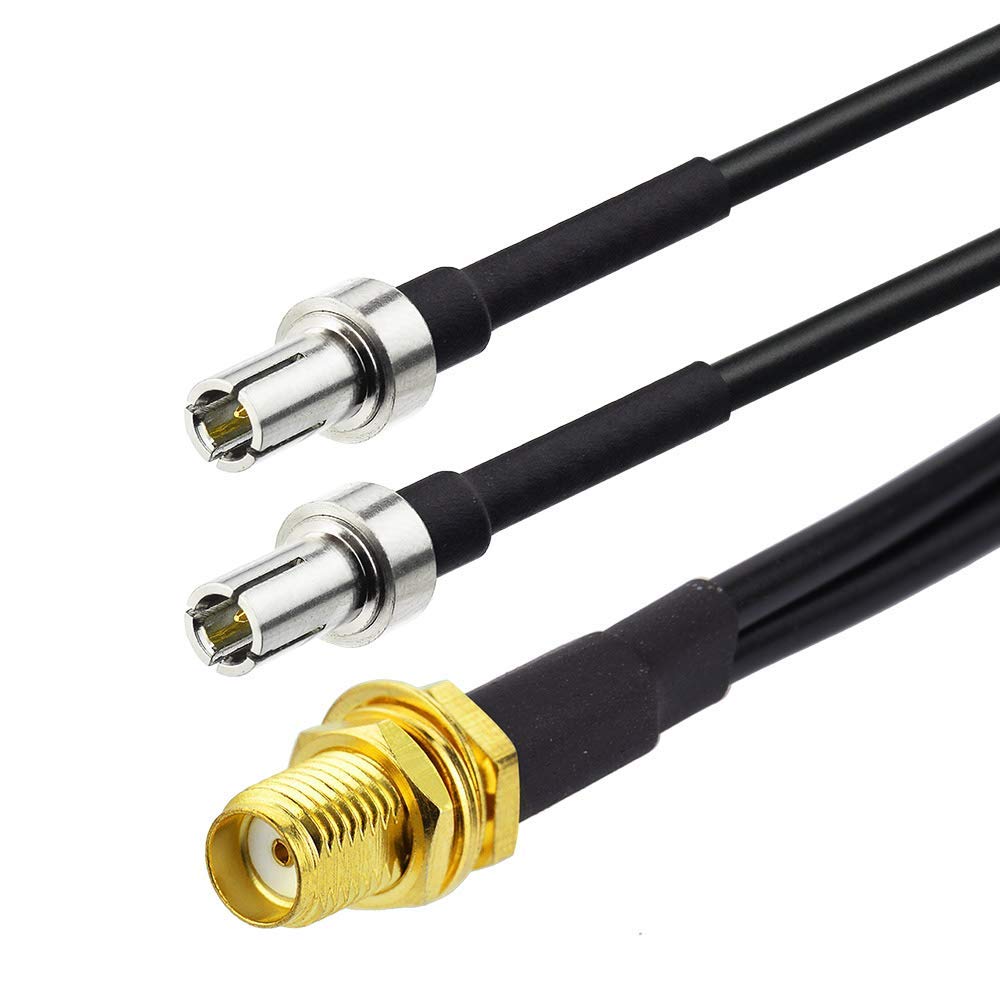 Eightwood SMA Female Bulkhead to Dual TS9 Splitter Adapter Pigtail Cable 6 inch for 4G LTE Antenna Router USB Modem MiFi Hotspotsots