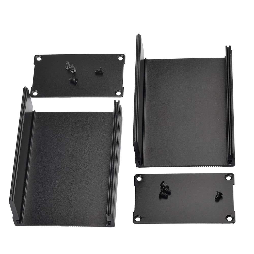 Eightwood Aluminum Electronic Enclosure, HiFi Audio Amplifier Ham Radio Project Box, PCB Board Case Black - 4.33 x 2.99 x 1.81 inch (LWH)