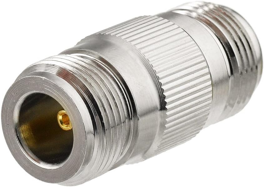Eightwood 2pcs N Type Adapter N Female to N Female Barrel RF Coax Connector Coupler 50ohm for Ham Radio Antenna WiFi Antenna Router