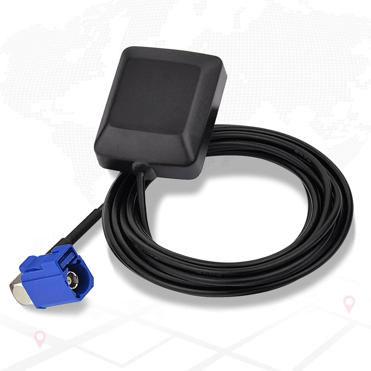 Eightwood GPS Antenne Fakra C Adapter Right Angle mit 3 Meter GPS Fakra Antenne Kompatibel mit VW Golf Passat GPS Navigation System GPS Receivers Auto DVR GPS Modul Tracking Antenne