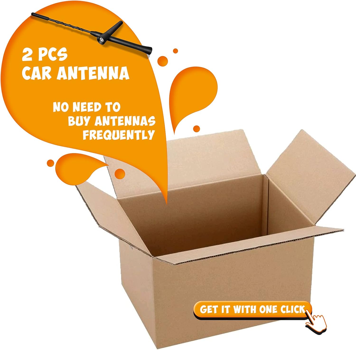 Eightwood Autoantenne Auto Antenne 6,5cm + 23cm Dachantenne Auto Mini Autoradio Antenne Kurz Ersatzantennenstab Autoantenne mit starker FM/AM/DAB Empfangsfunktion