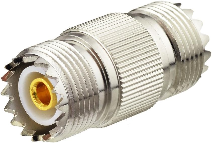 Eightwood SO239 to SO239 Coax Connector Adapter UHF Female to Female Coupler 2-Pack for CB Amateur Radio Antenna