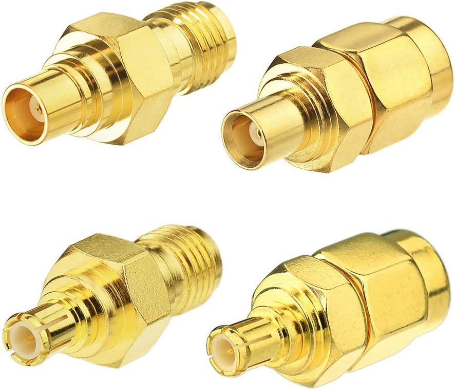 Eightwood Antenna Adapter Kit MCX to SMA 4 Type for Wirelesse WiFi Router Antenna WLAN LAN GPS Multi-Way