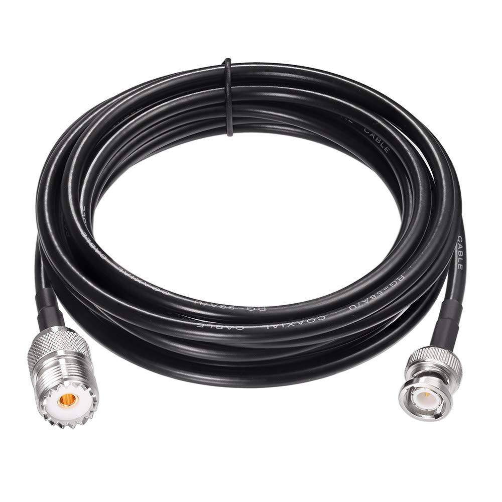 Eightwood UHF SO239 to BNC Male Antenna Extension Cable Coax RG58 10 Feet for CB Amateur Two-Way Ham Radio Antenna Analyzer Radio Scanner SWR Meter