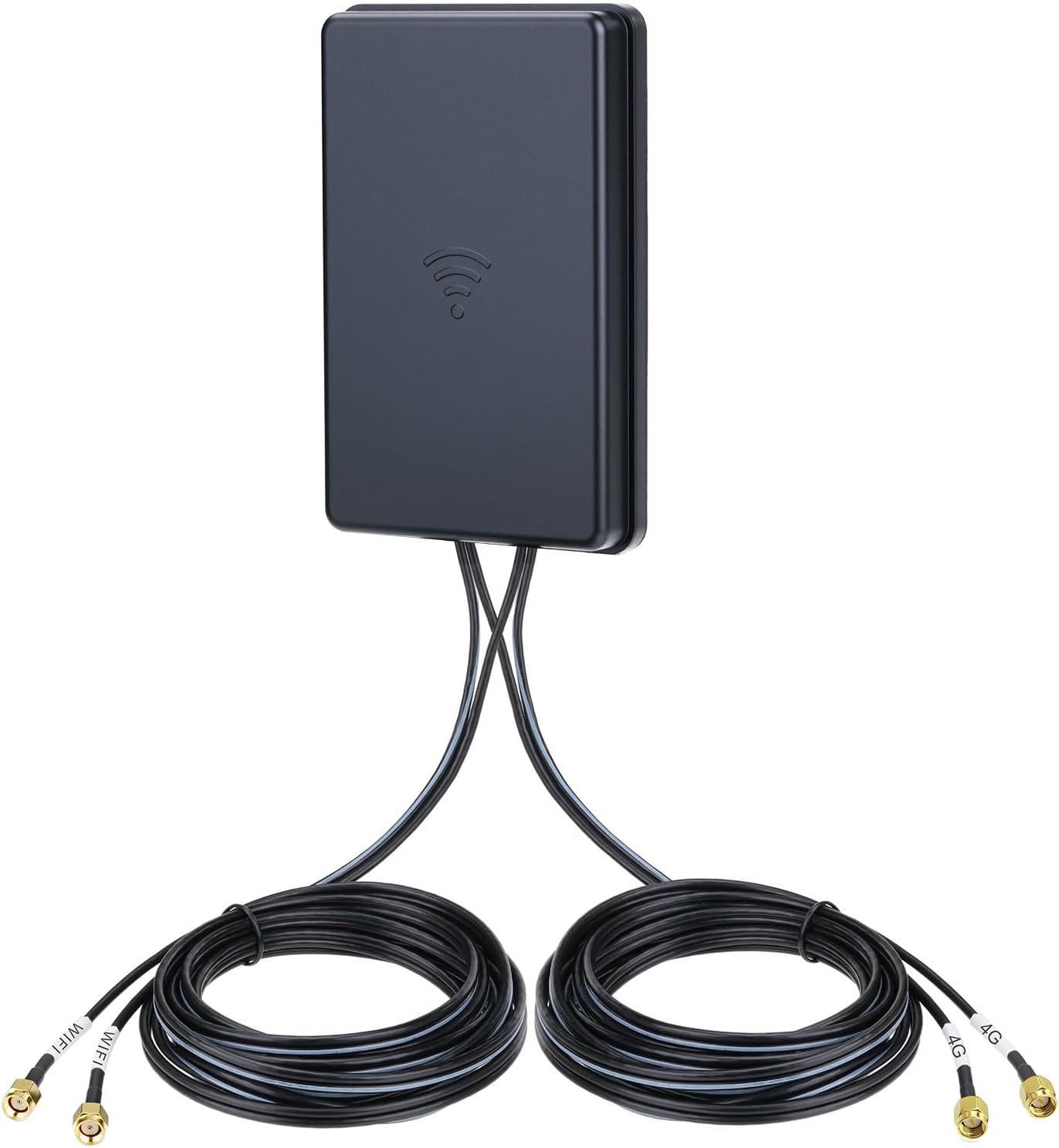 Eightwood 4G LTE & Dual WiFi 6E MIMO Kombi-Antenne 5dBi 2X SMA + 2X RP-SMA Anschluss IP65 Industrie-Grade 600-6000MHz für 4G LTE/3G WiFi 6E Router Bluetooth Zigbee IoT