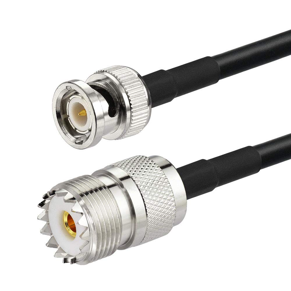 Eightwood UHF SO239 to BNC Male Antenna Extension Cable Coax RG58 10 Feet for CB Amateur Two-Way Ham Radio Antenna Analyzer Radio Scanner SWR Meter