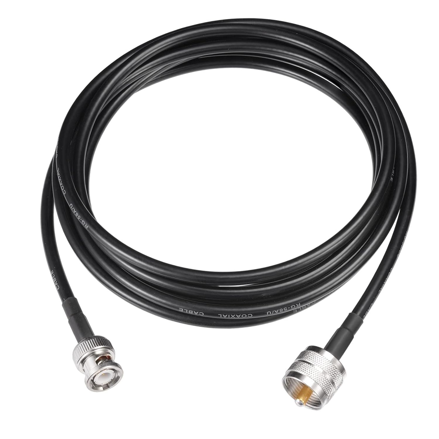 Eightwood Handheld Radio Antenna Adapter Cable UHF PL259 Male to BNC Male Coax RG58 Jumper 10 Feet for CB Radio, Ham Radio, VHF Radio, Antenna Analyzer