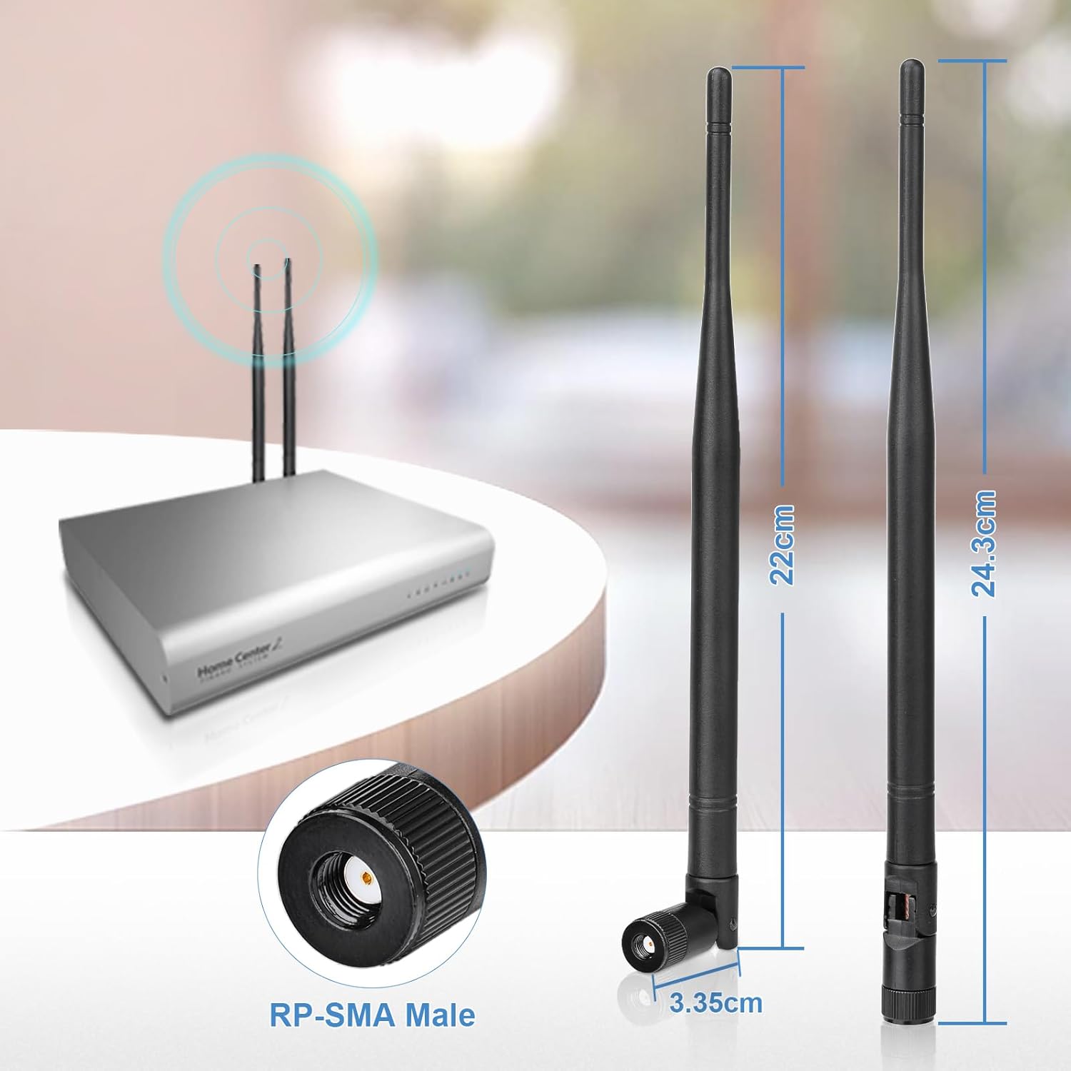 Eightwood 868 MHz Antenne RP-SMA Antenne Omni Directional 868 dedizierte Frequenzantenne Kipp und Schwenkbar antenne 2Pcs für Homematic CCU3 CCU2 Raspberry Pi HM MOD RPI PCB Bausatz Fibaro ELV