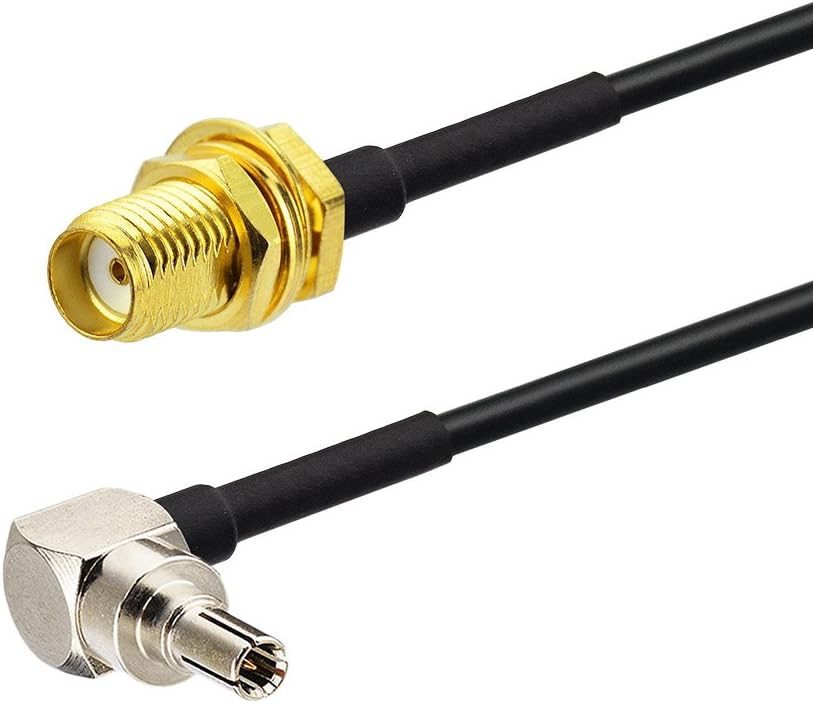 Eightwood SMA Cable 4G LTE CRC9 Male Right Angle to SMA Female Bulkhead Antenna Extender Cable RG174 6inch 15cm 2pcs for Huawei 2G 3G 4G LTE Antenna UMTS Mobile Broadband