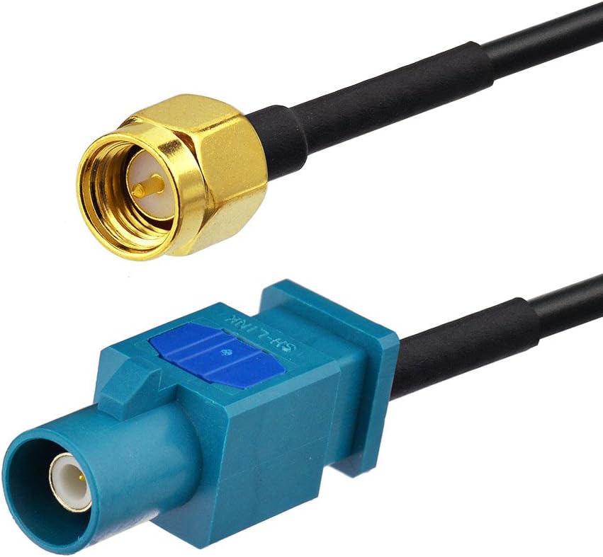 Eightwood DAB Antenna Fakra Adapter Car Radio Fakra Z to SMA Plug Cable DAB GPS Pigtail Fakra Cable RG174 8 Inch 20 cm 2 Pieces for Seat Skoda VW Golf Multi-Way