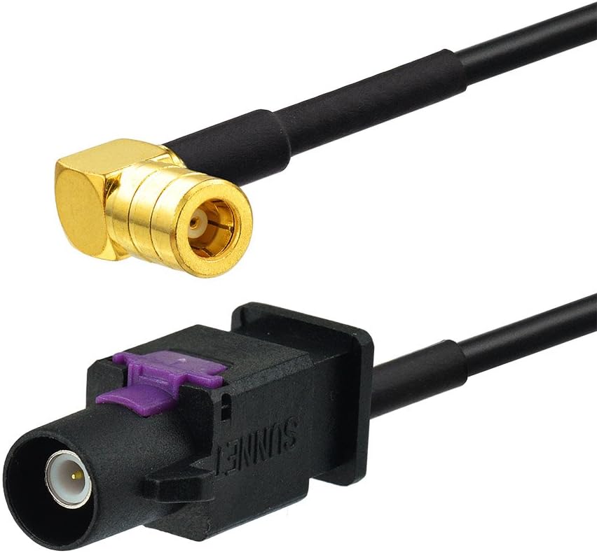 Eightwood SMB Fakra Kabel SMB Right Angle Plug auf Fakra A Male DAB Antenne Kabel RG174 30cm 12inch 2 Stücke für Ham Radio MEHRWEG