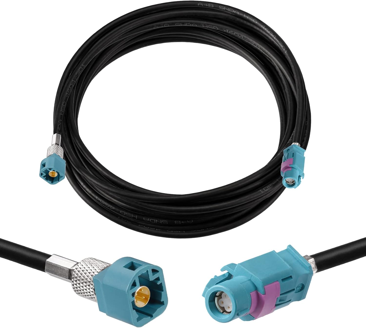 Eightwood HSD LVDS Z Buchse auf Stecker Kabel 500cm 535 4-Core für BMW F30 F10 F25 F15 Audi VW Mercedes Citroen Peugeot Video Audio Rückfahrkamera Retrofit Navigation