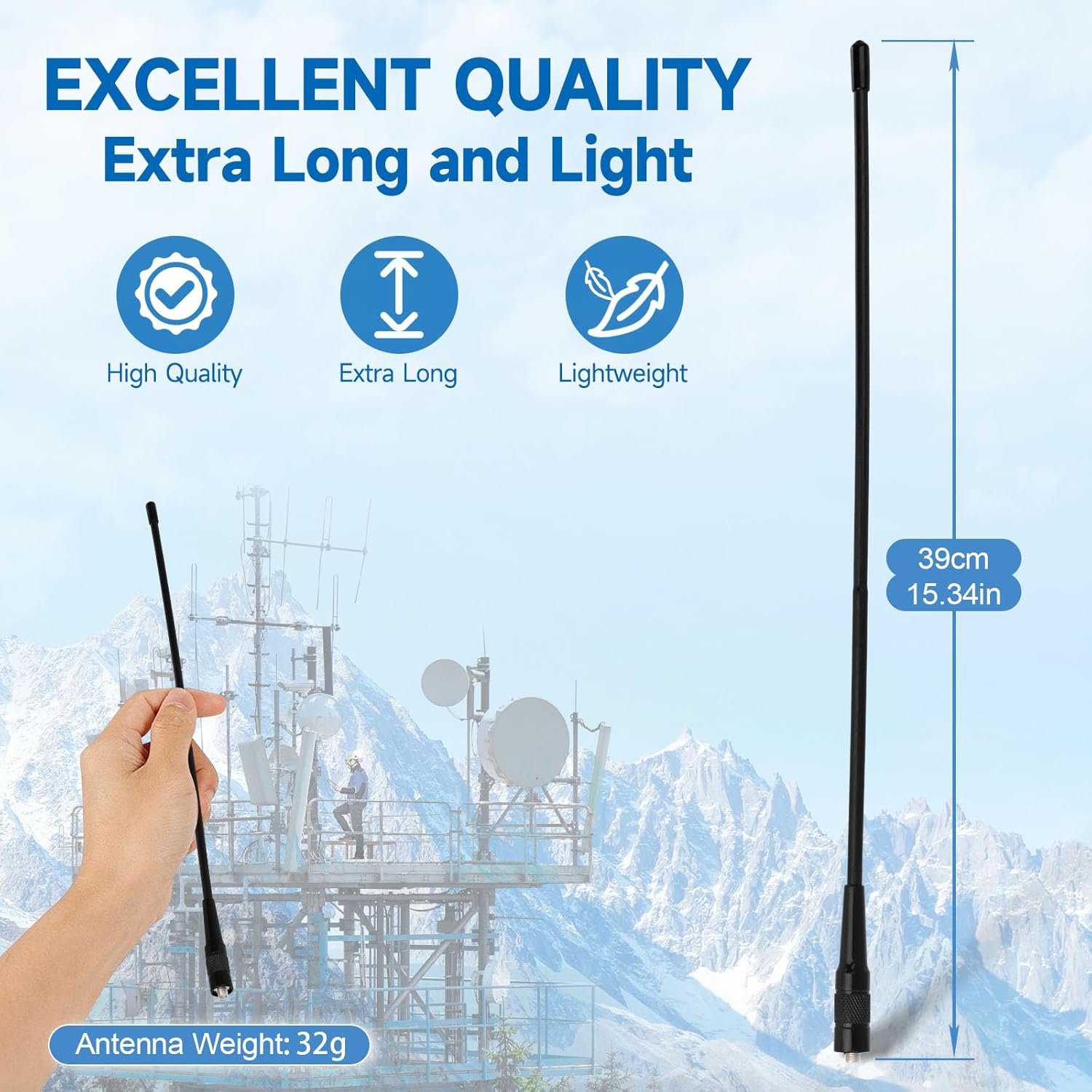 Eightwood Walkie Talkie Antenne Dual Band Radio Antenne Handheld Radioantenne Funkgerät Antenne SMA Two Way Radio Antenne für Ham Radio Baofeng UV-82 UV-5R RT5R RA79 Quansheng Kenwood