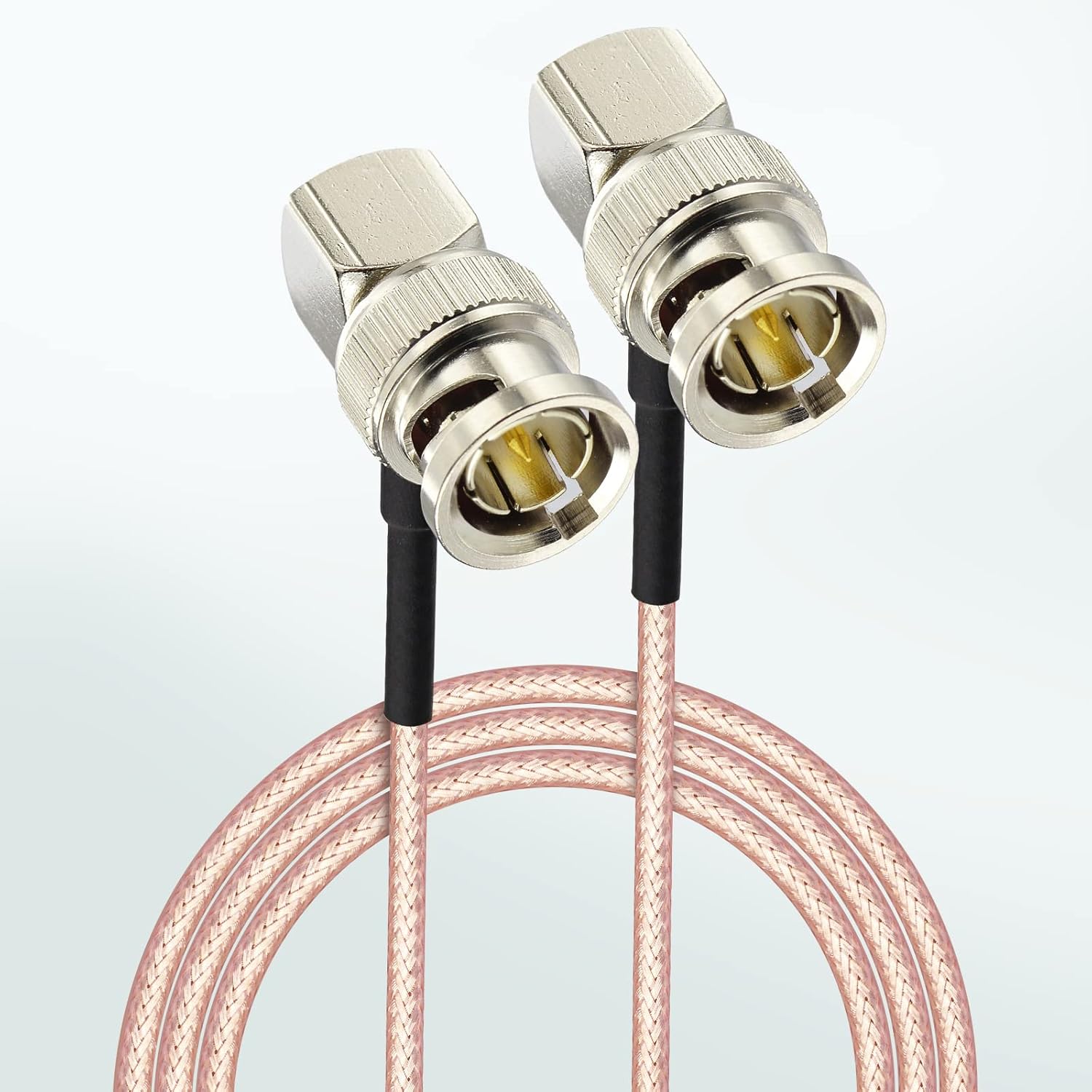 Eightwood SDI Cable 2 Pieces BNC Angle Plug BNC Cable Male to Male 50 cm RG179 Coaxial for BMCC Blackmagic BMPCC HD Video Camera Flexible Multi-Way