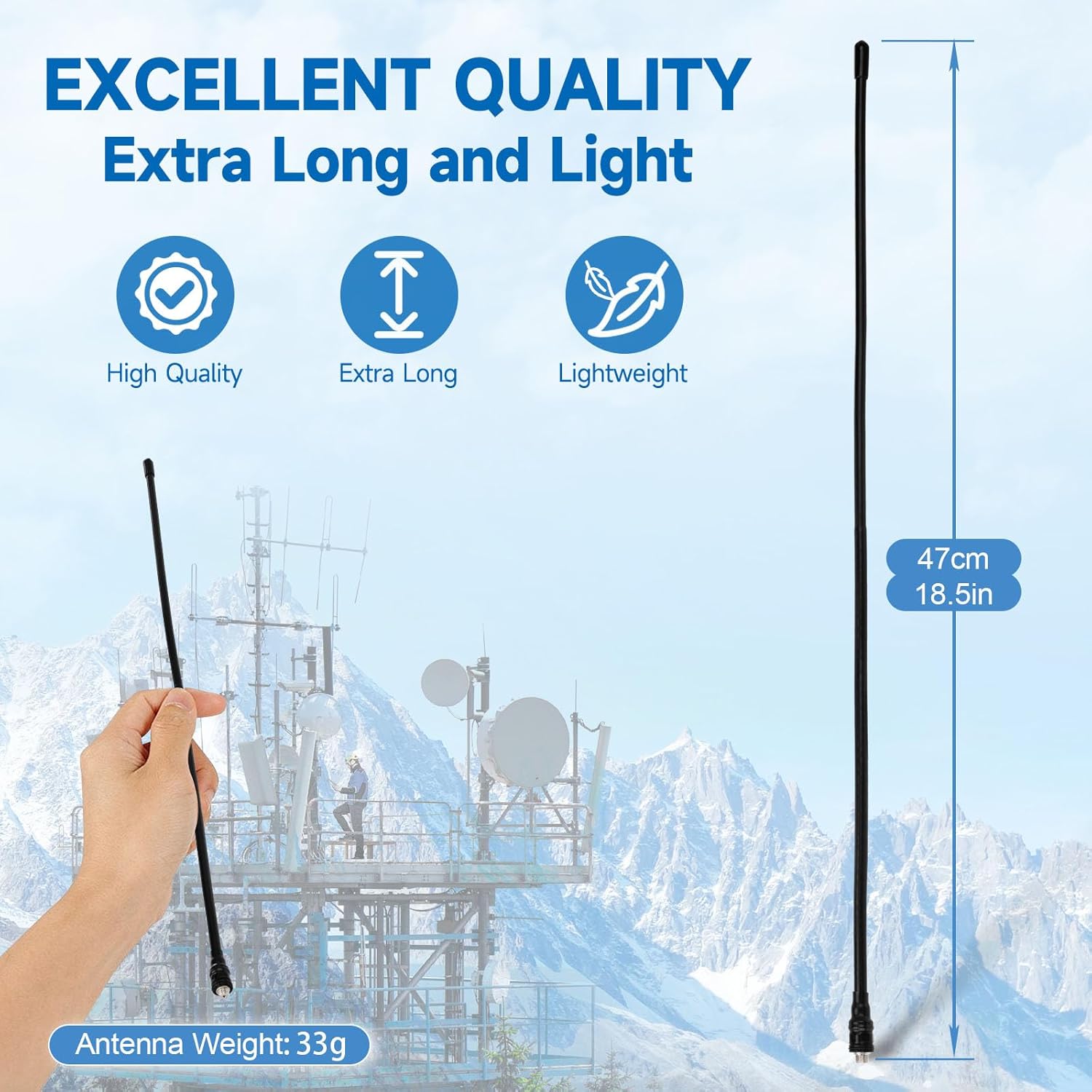 Eightwood Walkie Talkie Antenne Dual Band Radio Antenne 144/430 MHz Motorola Funkgerät Antenne Handheld Radioantenne für Ham Radio Portable
