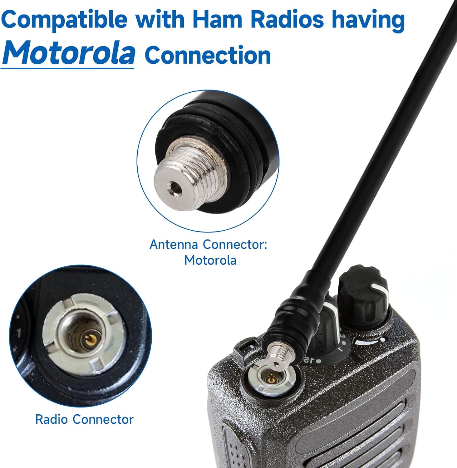 Eightwood Walkie Talkie Antenne Dual Band Radio Antenne 144/430 MHz Motorola Funkgerät Antenne Handheld Radioantenne für Ham Radio Portable