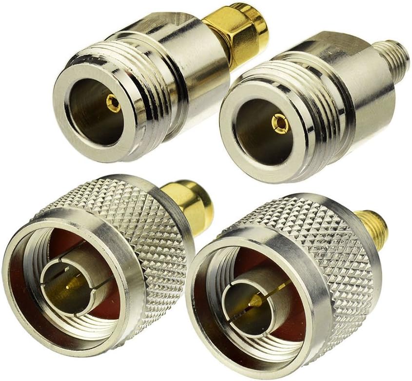 Eightwood Antenna Adapter Kit N to SMA 4 Type for 4G LTE Antenna Wirelesse WiFi Router Antenna WLAN LAN Multi-Way