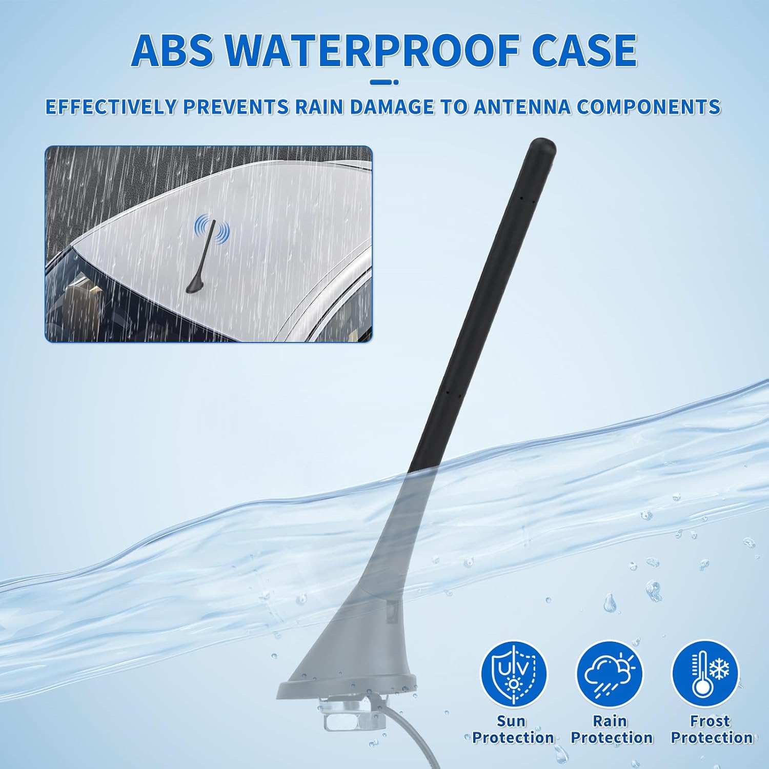 Eightwood Autoantenne Dach FM AM Antenne Autoradio Autoantenne Kurz + 20cm Verlängerungskabel für Auto LKW SUV Stereo Receiver Media Headdunits Digital Radio FM Tuner