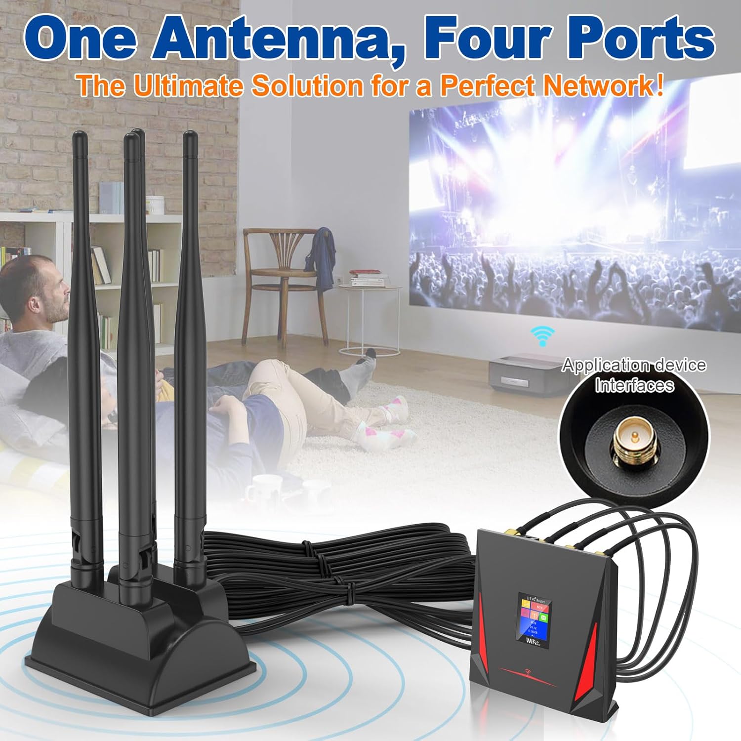 Eightwood WiFi Antenne 2.4ghz 5.8ghz WLAN Antenne Signal Verstärkung 8dBi Magnetic Base mit RP-SMA 200 cm Verlängerungskabel für WLAN Router Wi-Fi Karten PCI Karte PC Bluetooth Mainboard