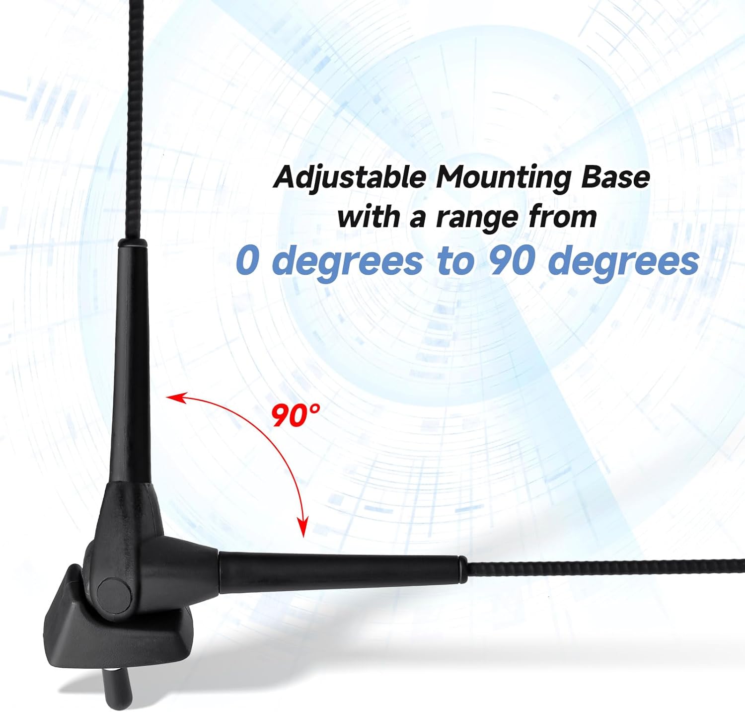 Eightwood Auto AM FM Radio Antenne Universelle Fahrzeugantenne 3 M Kabelanschluss Din Stecker Kompatibel mit Citroen Peugeot Renault Hyundai Nissan usw.