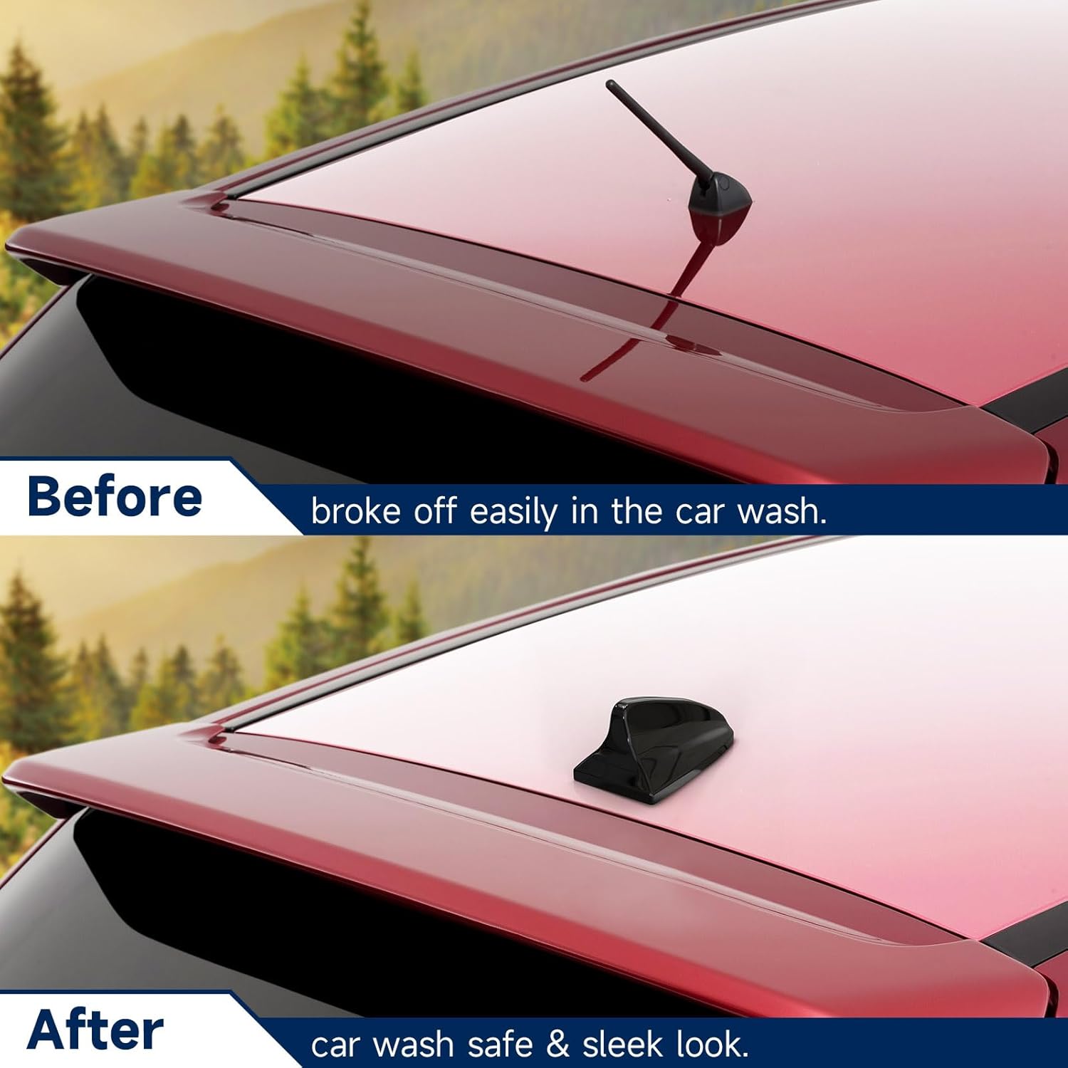 Eightwood Shark Antenne Kurz Haifisch Auto Dach mit Verstärker AM/FM Autoradio Fin Aktive + 3m Kabel für LKW SUV Stereo Receiver Media Head Units