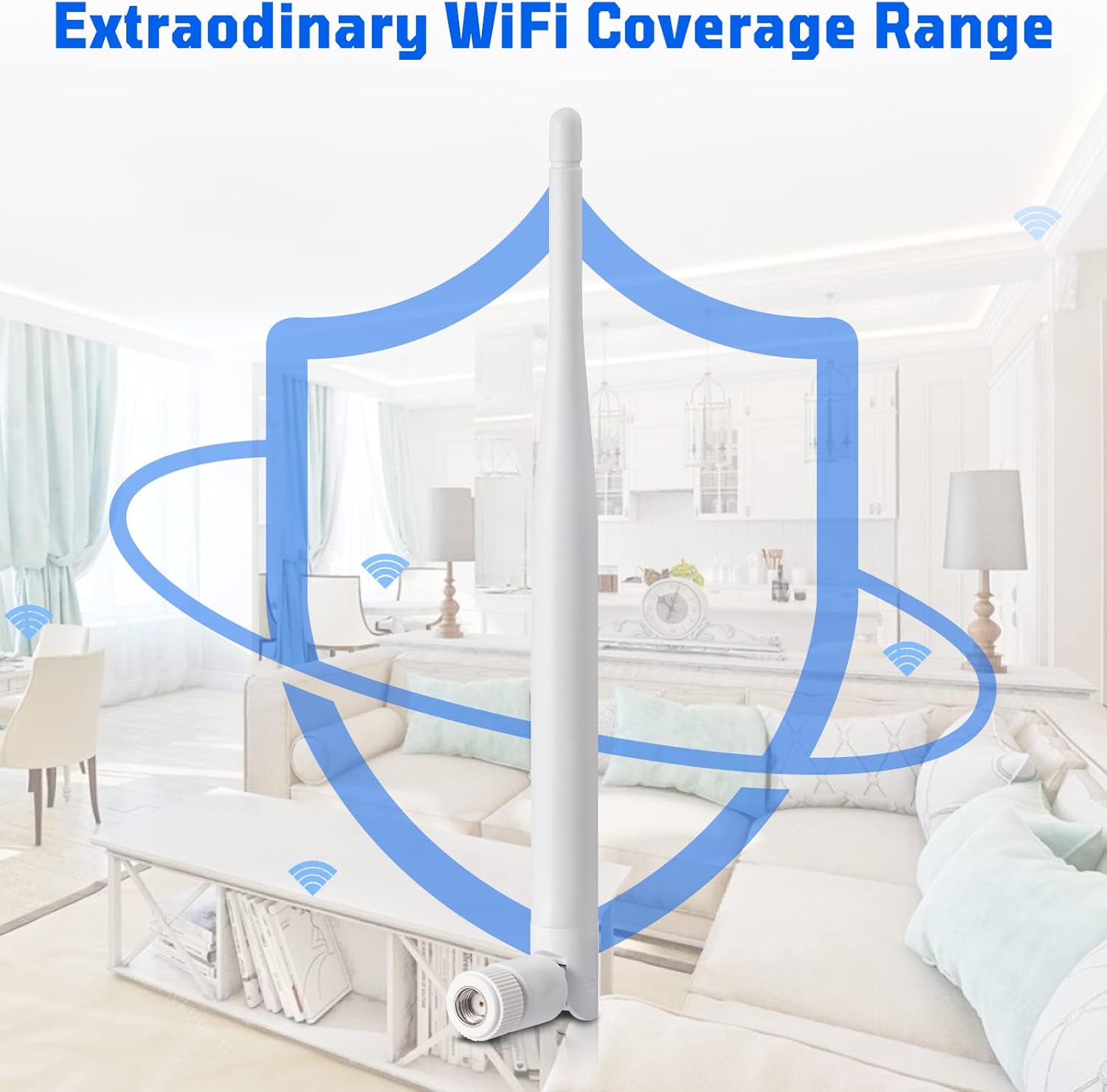Eightwood WiFi Antenne 2.4G/5.8G 6dBi WLAN antenne Dual Band RPSMA Antenne Überwachungskamera für Wireless AV Video Audio Receiver HDMI Extender Netzwerk Router IoT Gateway WiFi AP Hotspot Modem