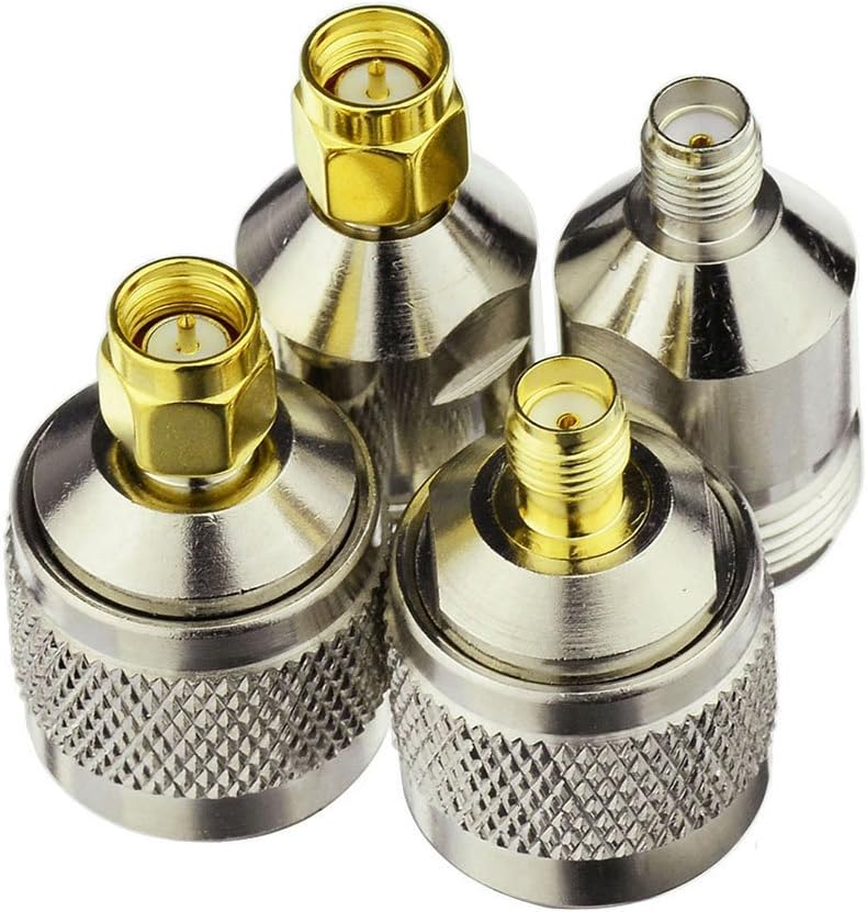 Eightwood Antenna Adapter Kit N to SMA 4 Type for 4G LTE Antenna Wirelesse WiFi Router Antenna WLAN LAN Multi-Way