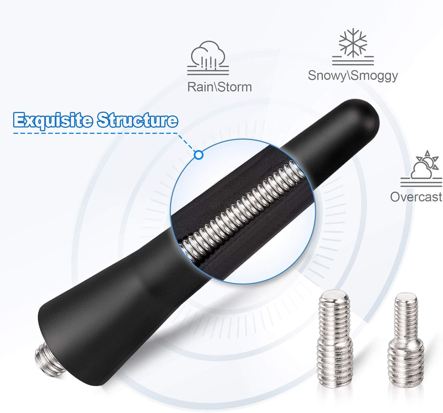 Eightwood Autoantenne Auto Dachantenne 6,5cm Mini Autoradio Antenne kurz mit starker FM/AM/DAB Empfangsfunktion