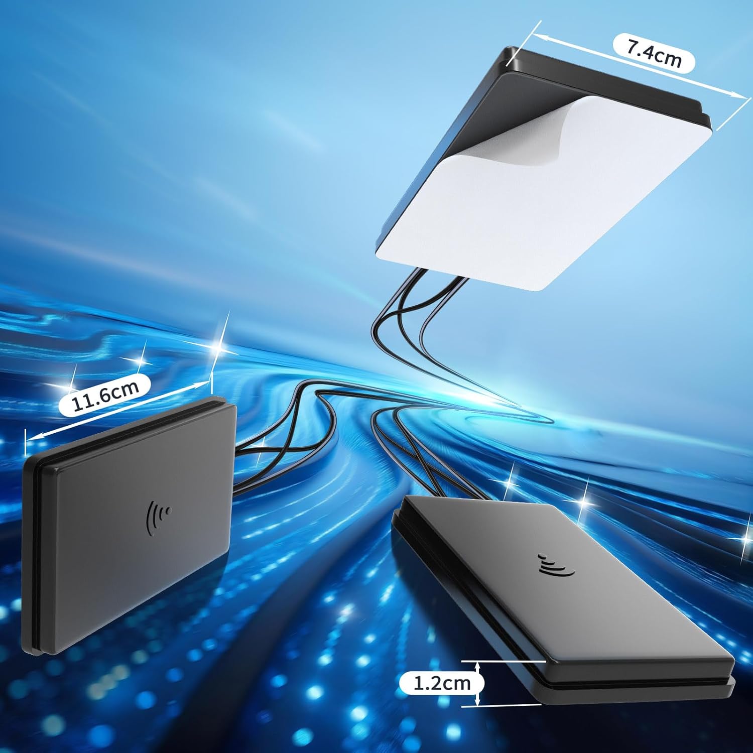 Eightwood 4G LTE & Dual WiFi 6E MIMO Kombi-Antenne 5dBi 2X SMA + 2X RP-SMA Anschluss IP65 Industrie-Grade 600-6000MHz für 4G LTE/3G WiFi 6E Router Bluetooth Zigbee IoT