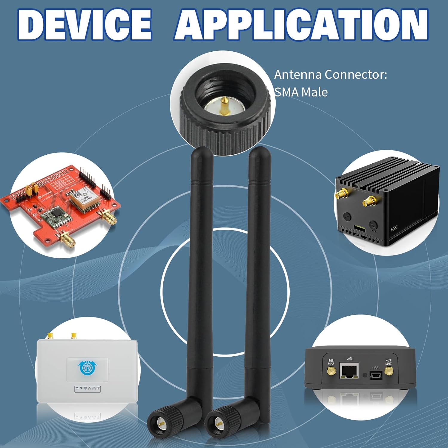 Eightwood 868 MHz Antenne SMA Stecker Kipp-und-Schwenkbar NFC RFID Antenne 2 Stücke für Homematic CCU3 CCU2 CC1101 Raspberry Pi GSM Wireless WiFi Ham Radio usw.