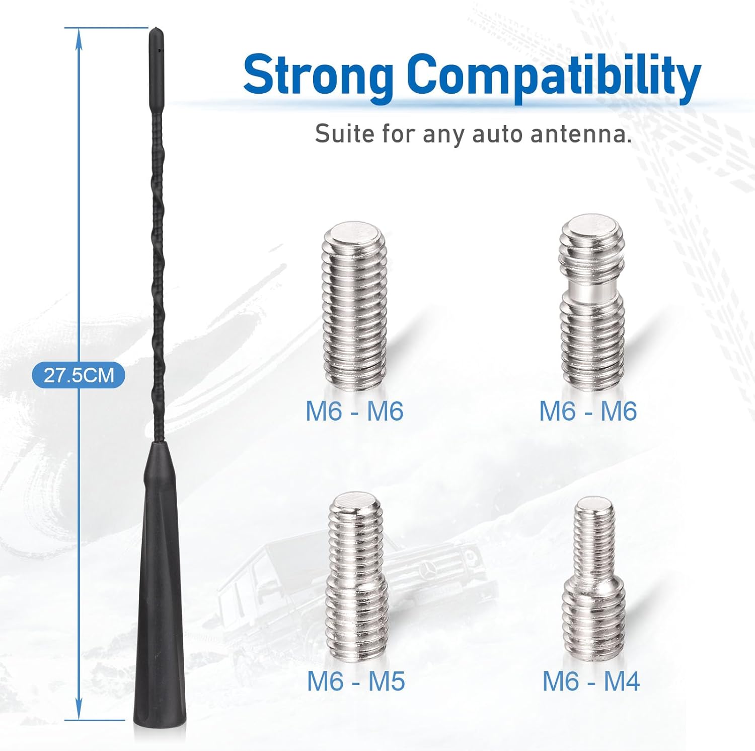 Eightwood Autoantenne Auto Dachantenne Kurz Autoradio Antenne 27.5CM Universal Car Roof Antenna mit FM/AM Reception