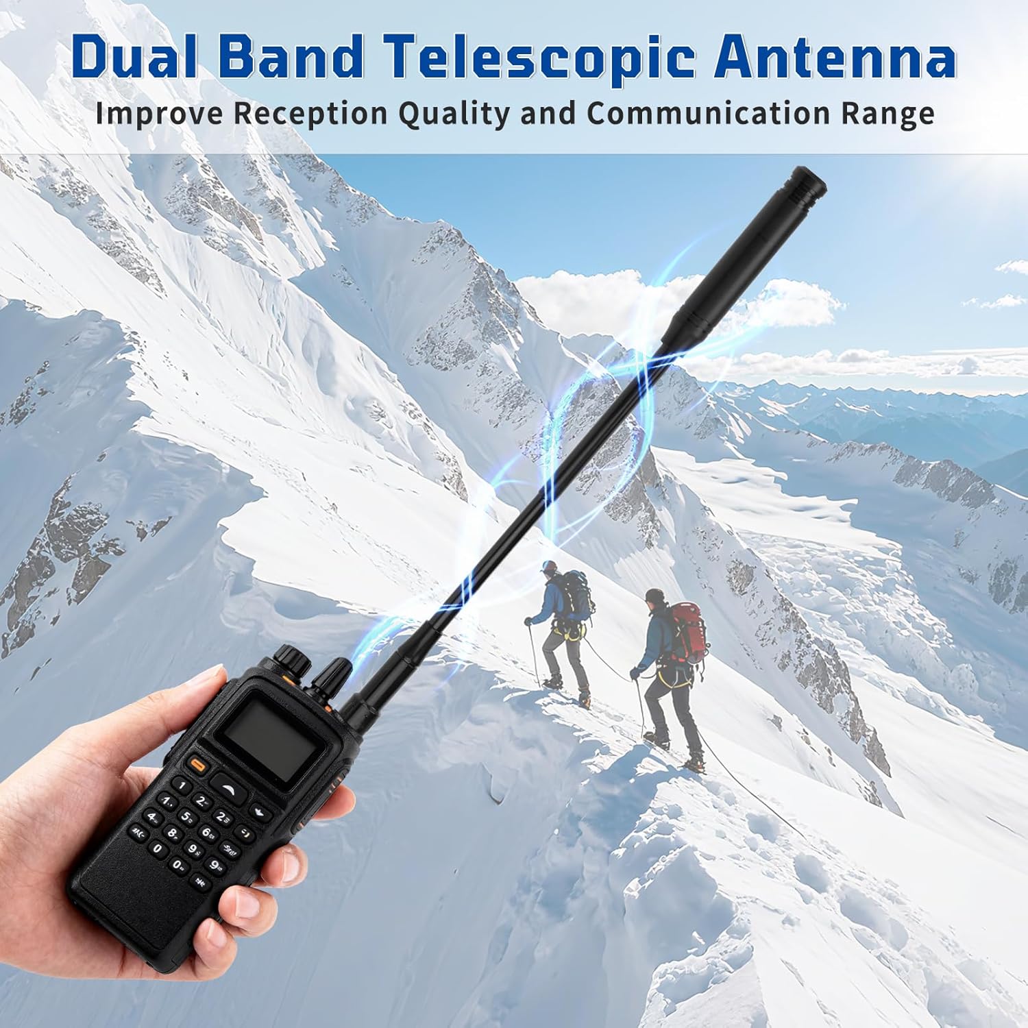 Eightwood Walkie Talkie Antenne Dual Band Radio Antenne Handheld Radio Antenna 144/430 MHz Funkgerät Antenna SMA Telescopic Antenne für Amateurfunk Baofeng UV-82 UV-5R Quansheng Portable