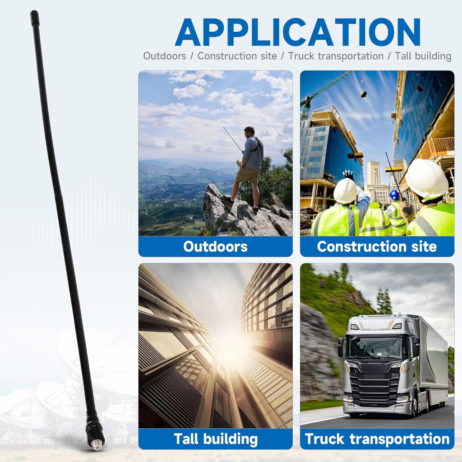 Eightwood Walkie Talkie Antenne Dual Band Radio Antenne 144/430 MHz Motorola Funkgerät Antenne Handheld Radioantenne für Ham Radio Portable