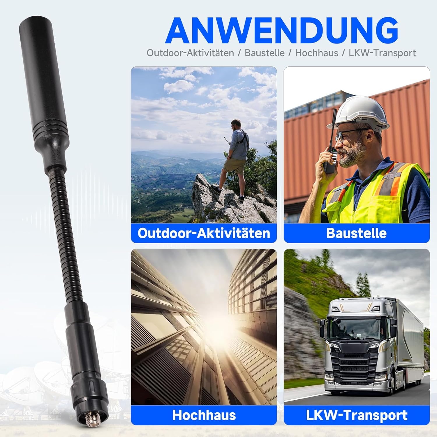 Eightwood 23.5 cm Goose Tube U/V Dual Band Amateur Radio Antenna, Bendable Design, and SMA Female Connector for Optimal Connection and Functionality