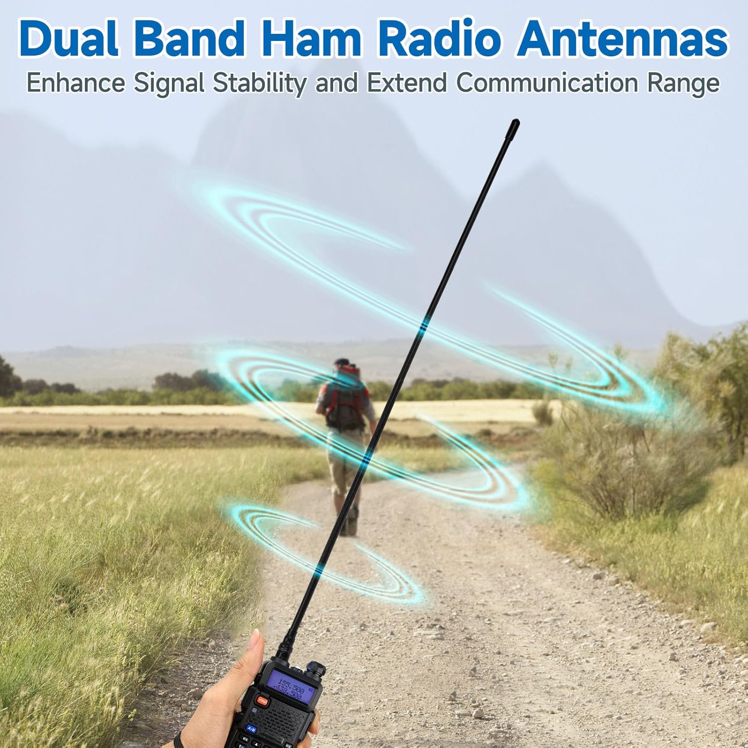 Eightwood Walkie Talkie Antenne Dual Band Radio Antenne 144/430 MHz Motorola Funkgerät Antenne Handheld Radioantenne für Ham Radio Portable