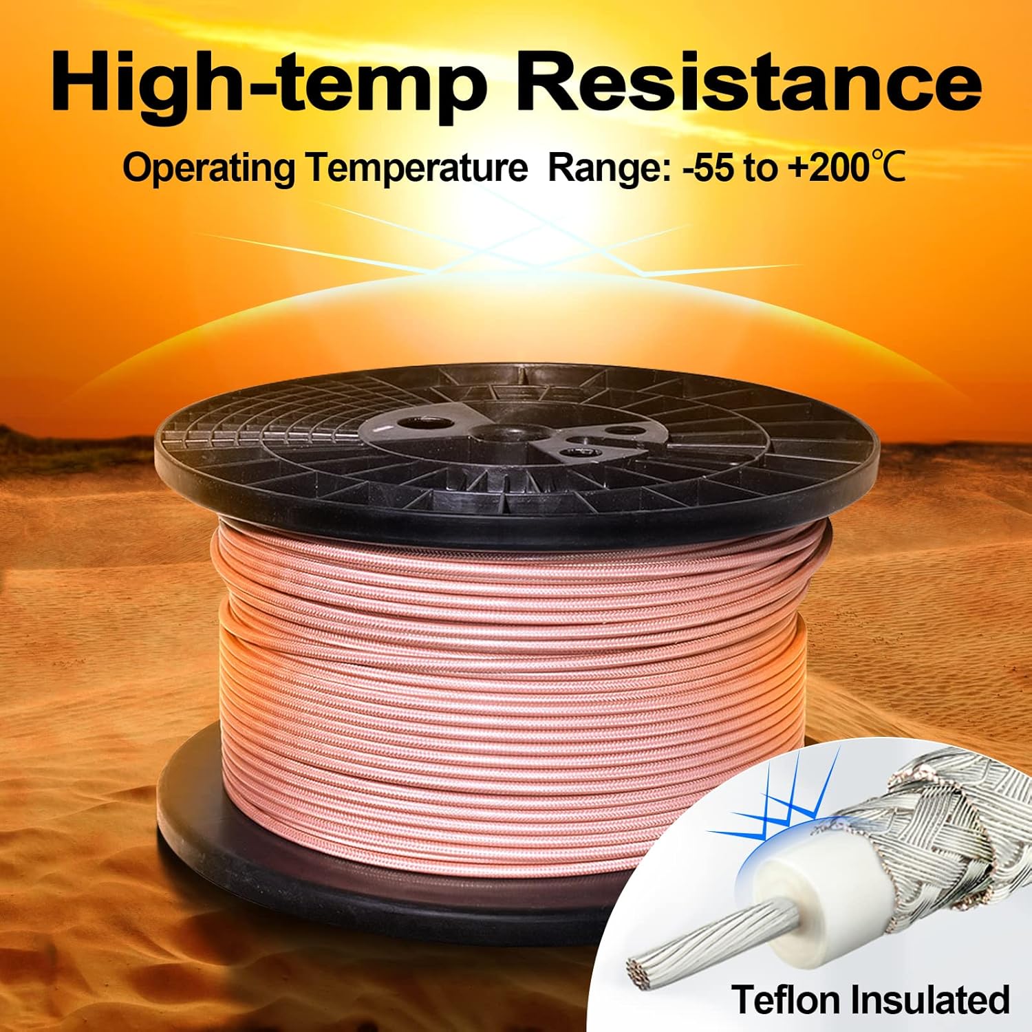 Eightwood RG400 Coax Cable 100 Feet, M17/128 Double Shield Coaxial Cable for Base Station Ham Amateur Radio Antenna Jumper