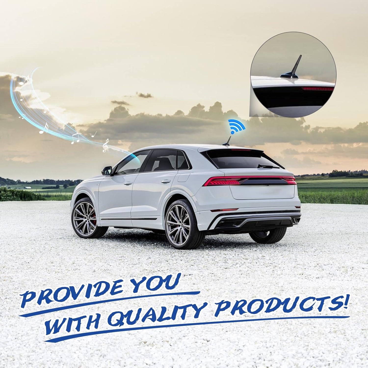 Eightwood Autoantenne FM DAB Antenne Auto 9.2cm Dachantenne Auto Mini Autoradio Antenne kurz mit starker FM/AM/DAB Empfangsfunktion