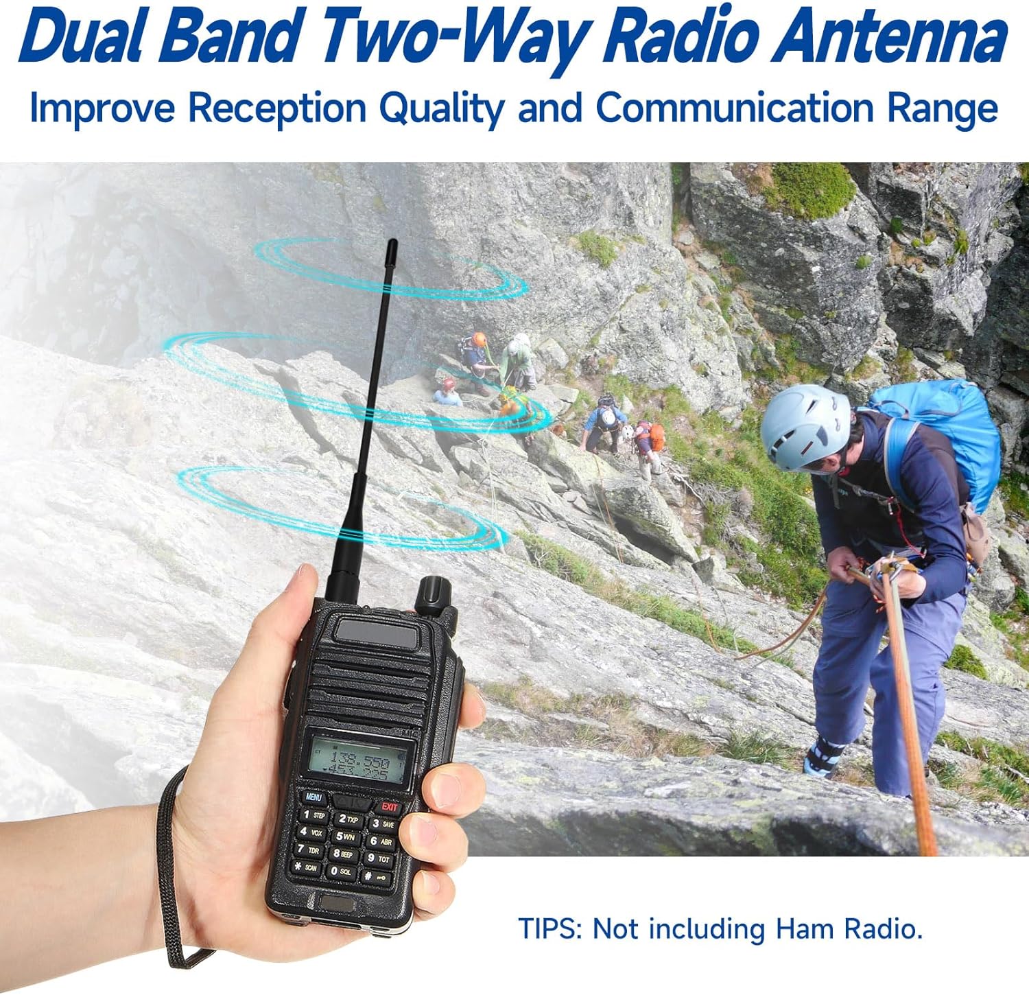 Eightwood Two Way Radio Antenna 6in, VHF/UHF Dual Band SMA Female Flexible Handheld Ham Radio Antenna 2-Pack for Baofeng Walkie Talkie UV-5R UV-82 Yaesu FT-65