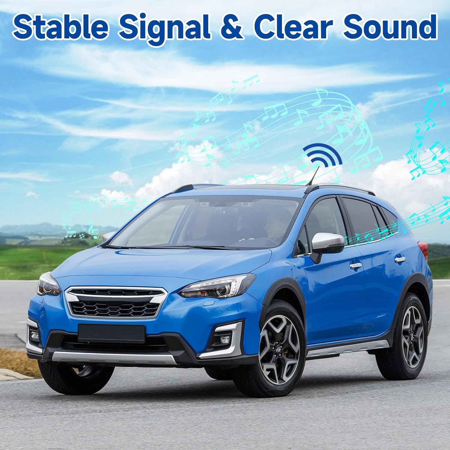 Eightwood Auto antenne Dach Aktive Antenne Auto mit Verstärker fm am Autoradio antenne kurz + 5M Kabel für Auto LKW SUV Stereo Receiver Media Head Units Digital Radio FM Tuner usw.