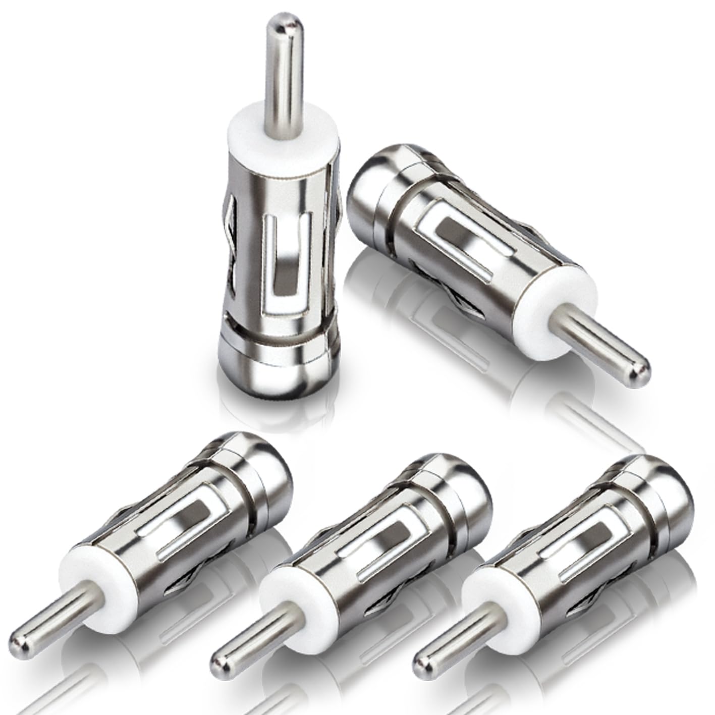 Eightwood AM/FM Autoradio Antennenadapter Kupplung ISO Buchse auf Din Stecker 5 Stücke DIN - ISO Universeller Radioadapter
