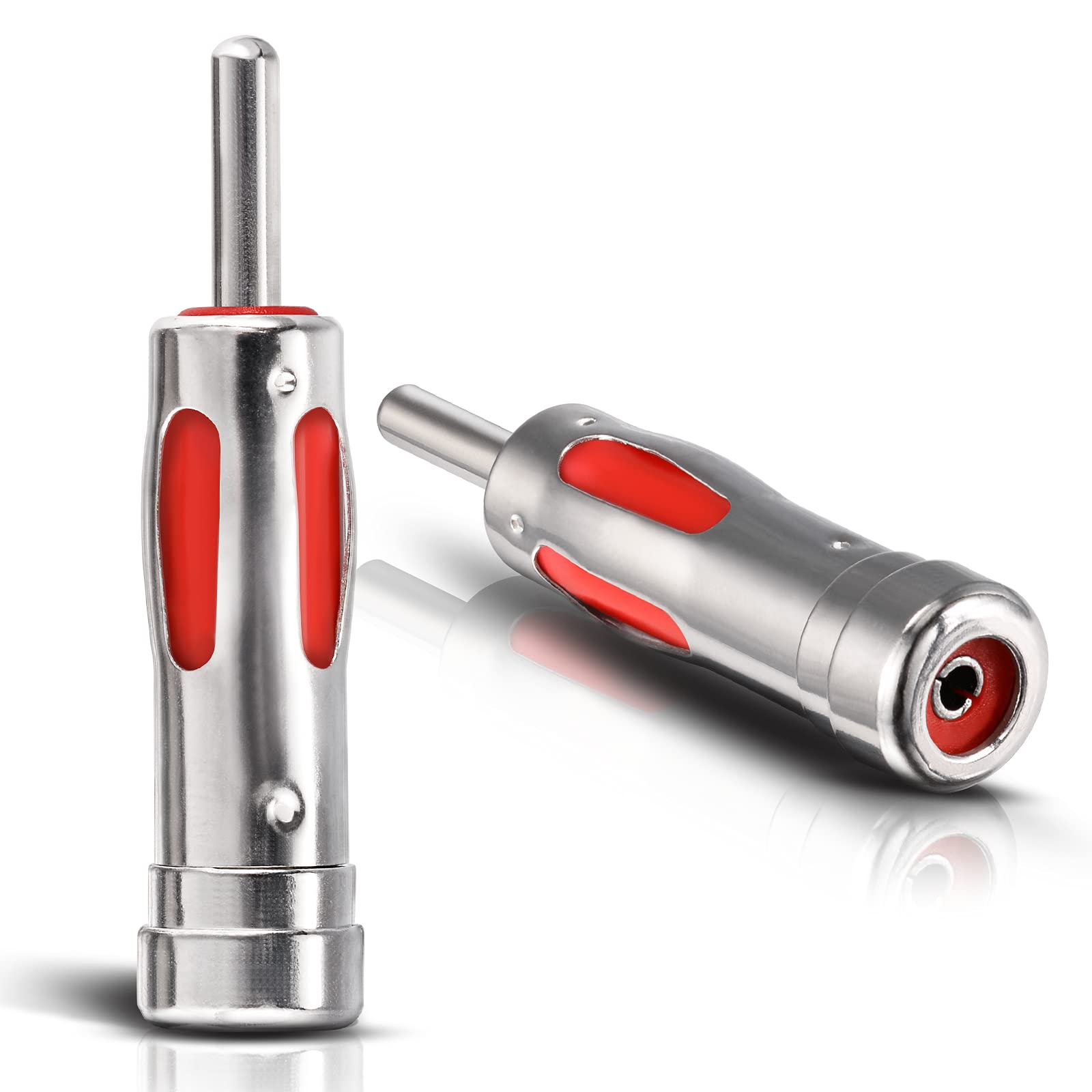 Eightwood DAB Antenne Adapter Kupplung ISO Handfunk Din Male auf ISO Buchse 2 Stücke für Autoradio Antenne DAB+ AM/FM MEHRWEG