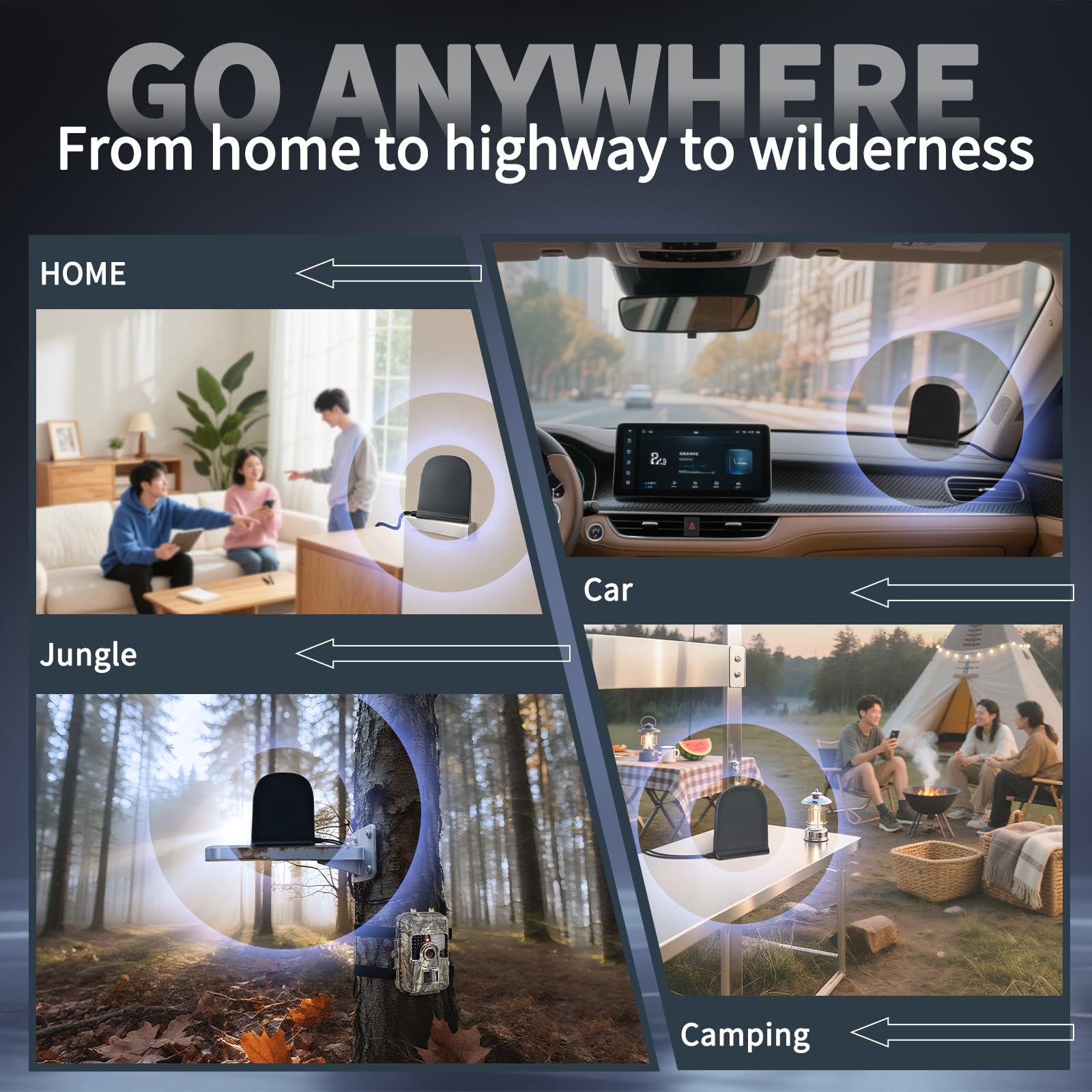 Eightwood 5G LTE 4G Antenne 10dBi SMA Stecker Dual Band MIMO Antenne mit Magnetfuß Rundstrahlantenne 2M Kabel für GSM Mobile Hotspot Router CPE Wildkamera Überwachungskamera IoT Smart Home