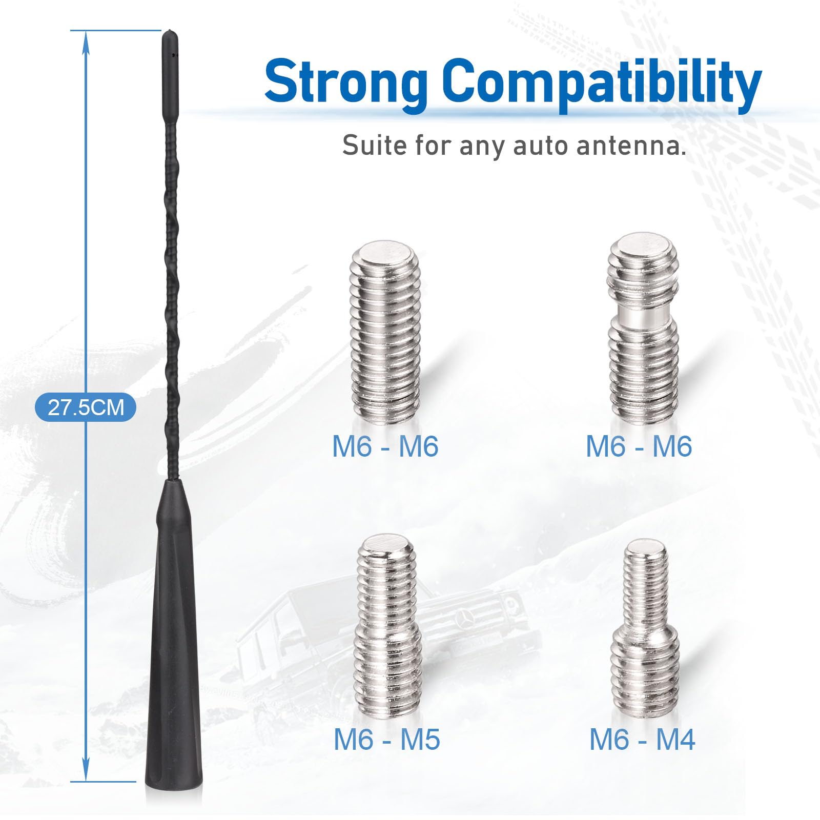 Eightwood Autoantenne Auto Dachantenne Kurz Autoradio Antenne 27.5CM Universal Car Roof Antenna mit FM/AM Reception