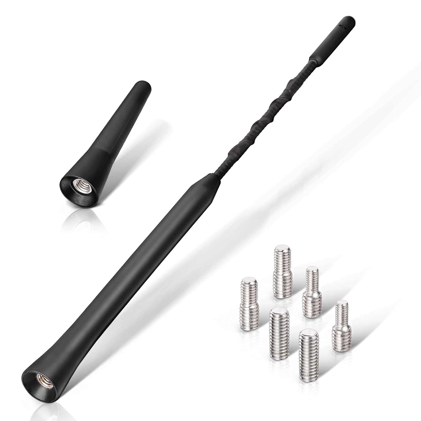 Eightwood Autoantenne Auto Antenne 6,5cm + 23cm Dachantenne Auto Mini Autoradio Antenne Kurz Ersatzantennenstab Autoantenne mit starker FM/AM/DAB Empfangsfunktion