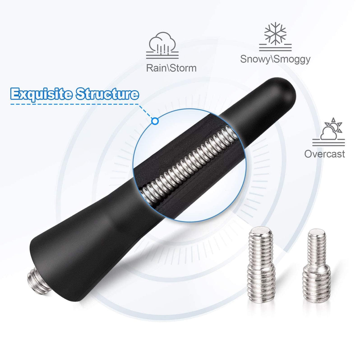 Eightwood Autoantenne Auto Antenne FM DAB Dachantenne Auto 2 Stück 6,5cm Mini Autoradio Antenne kurz mit starker FM/AM/DAB Empfangsfunktion…