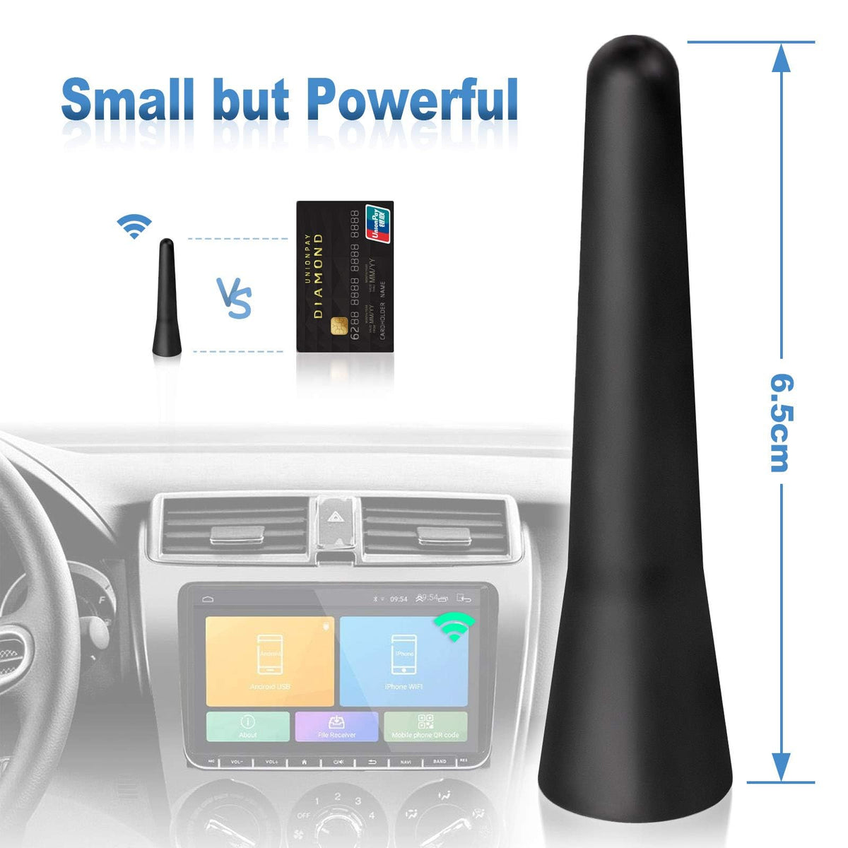 Eightwood Autoantenne Auto Antenne FM DAB Dachantenne Auto 2 Stück 6,5cm Mini Autoradio Antenne kurz mit starker FM/AM/DAB Empfangsfunktion…