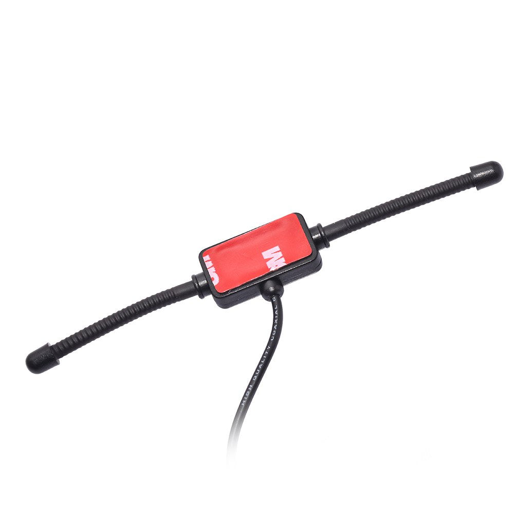 Eightwood Autoradio Antenne FM Car Radio Antenne Radio Patch Windschutzscheiben Paste Antenne FM 300cm Kabel + DIN Buchse 41585 auf ISO Adapter für Autos Radios LKWs Universal MEHRWEG