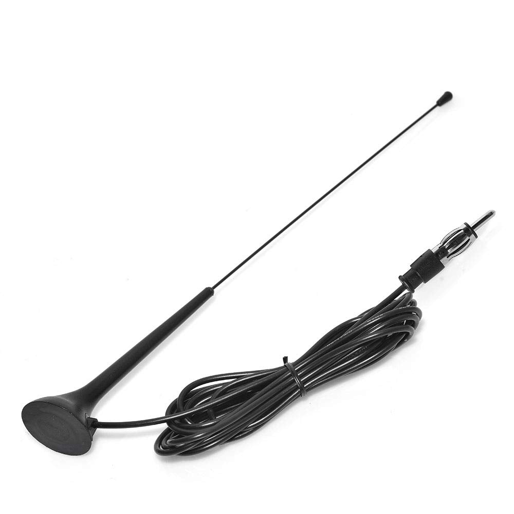 Eightwood Autoradio Antenne FM Antenne Radio magnetische Befestigung Antenne FM 3m Kabel RG174 + DIN Buchse auf ISO Adapter für Autos Radio LKWs Universal MEHRWEG