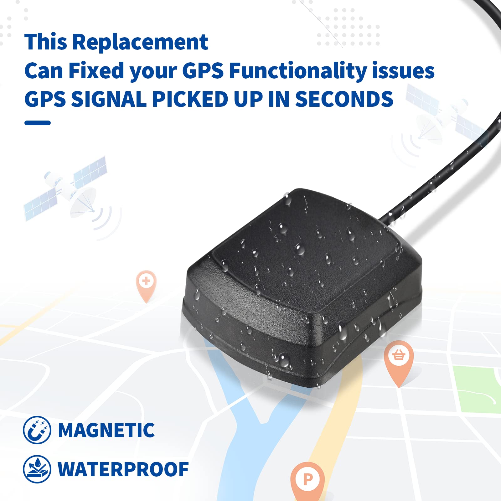 Eightwood GPS Antenne Fakra C GPS Auto Aktiv Antenne mit 3 Meter Verlängerung Kompatibel mit Auto DVR GPS Modul Tracking Antenne GPS Navigation System GPS Receivers MEHRWEG
