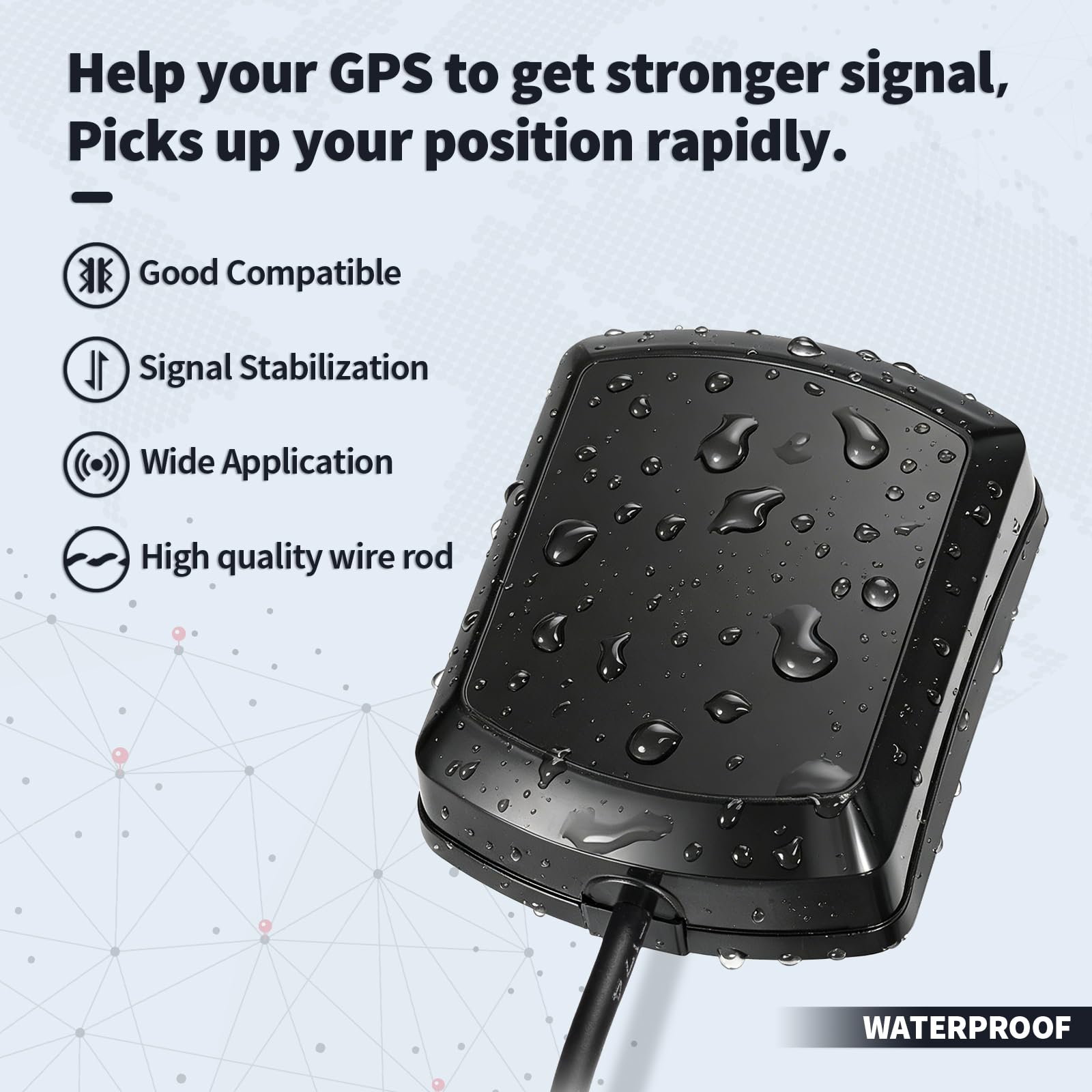 Eightwood GPS Antenne Fakra C Adapter Right Angle mit 3 Meter Auto GPS Aktiv Antenne Kompatibel mit VW Golf Passat GPS Navigation System GPS Receivers Auto DVR GPS Modul Tracking Antenne